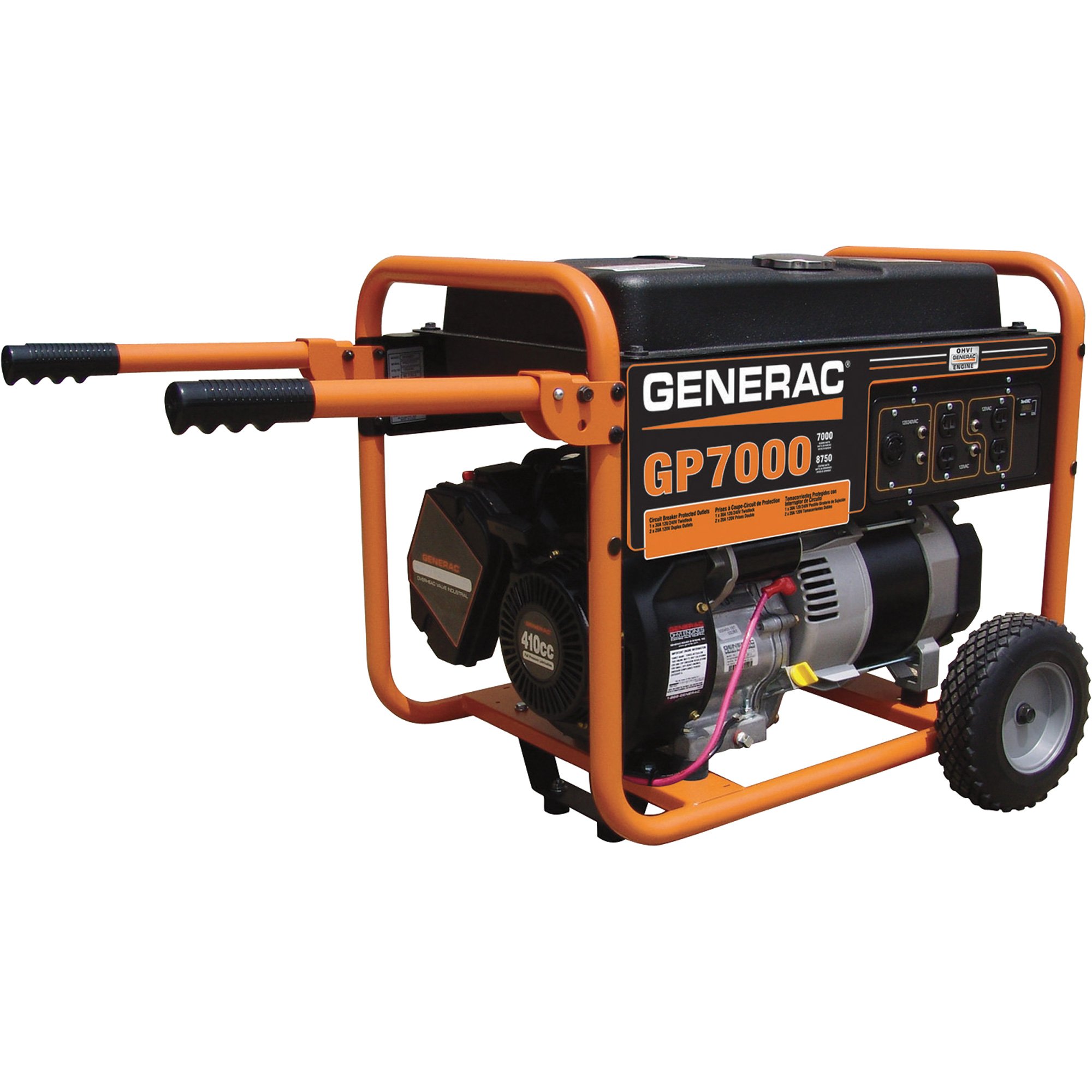 Generac GP 7000 Portable Generator — 410cc OHVI, 8750 Surge Watts, 7000 Rated Watts, Model# 5625-0